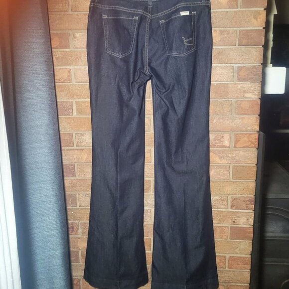 David Kahn Women's Dress Wide Leg Flare Jeans Dark Wash - Size - Picture 3 of 14